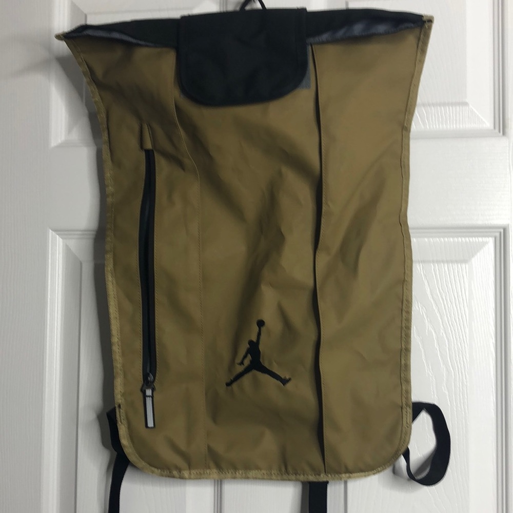 Jordan Olive Green and Black Roll-Top Backpack